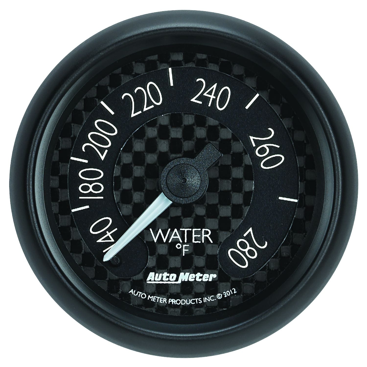 AUTOMETER 2-1/16", Black carbon Fiber Dial, Full Sweep Mechanical, 140-280°F Auto Meter GT Series Water Temperature Gauge AU8031 SR