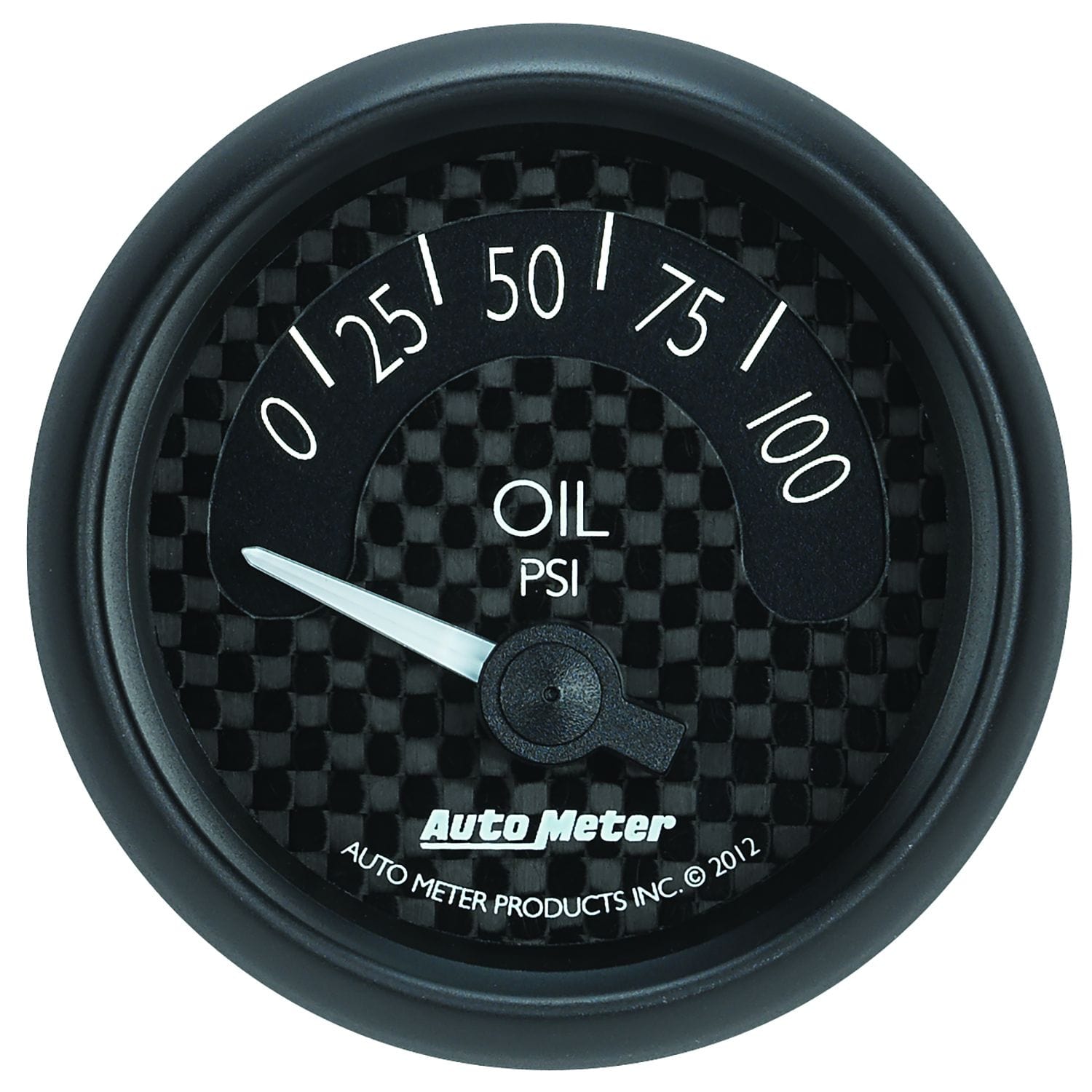 AUTOMETER 2-1/16", Black Carbon Fiber Dial, Short Sweep Electric, 0-100 psi Auto Meter GT Series Oil Pressure Gauge AU8027 SR
