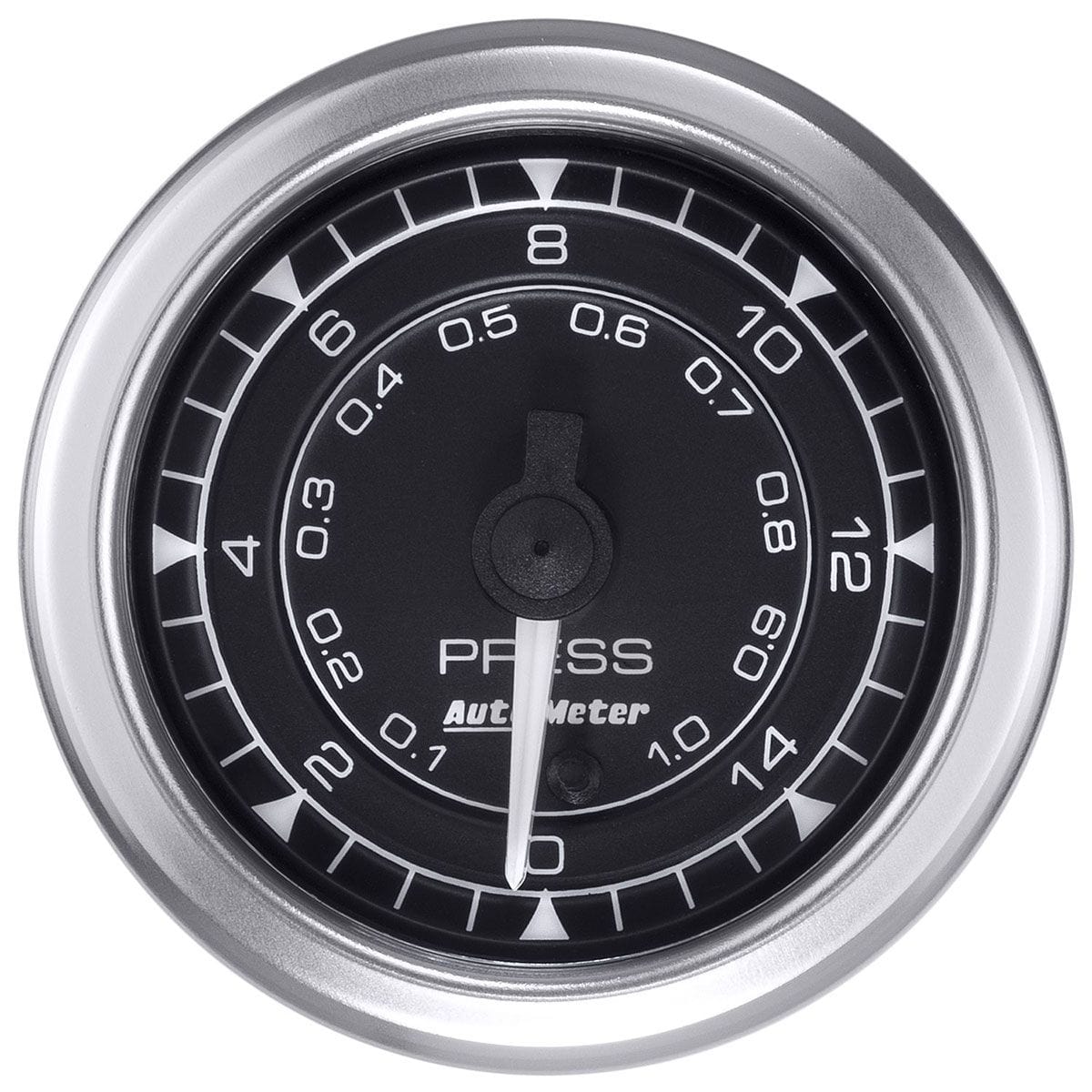 AUTOMETER 2-1/16", Black Dial, Full Sweep Electric, 0-15 PSI Auto Meter Chrono Series Pressure Gauge AU8162 SR