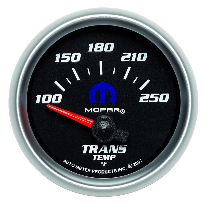 AUTOMETER 2-1/16", Black Dial/Silver Bezel, Short Sweep Electric, 100-250°F Auto Meter Mopar Trans Temperature Gauge AU880019 SR