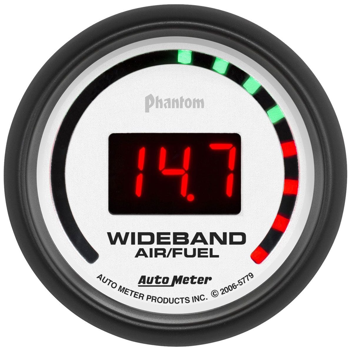 AUTOMETER 2-1/16", Digital, Wideband, Range:10:1-17:1 AFR Auto Meter Phantom Series Air/Fuel Ratio Street Gauge AU5779 SR