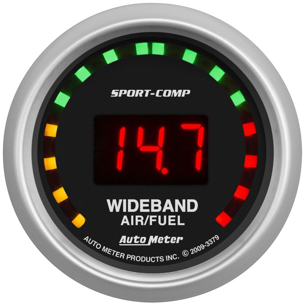 AUTOMETER 2-1/16", Digital, Wideband, Range:10:1-17:1 AFR Auto Meter Sport-Comp Air/Fuel Ratio Street Gauge AU3379 SR