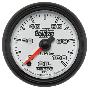 Auto Meter Phantom II Series Oil Pressure Gauge AU7553