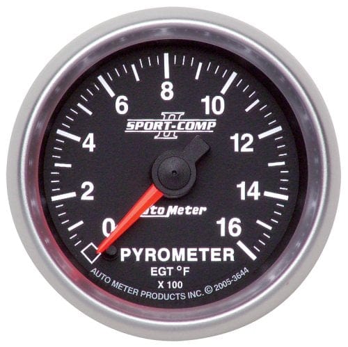 AUTOMETER 2-1/16", Full Sweep Electric, 0-1600°F Auto Meter Sport-Comp II Pyrometer Gauge AU3644 SR