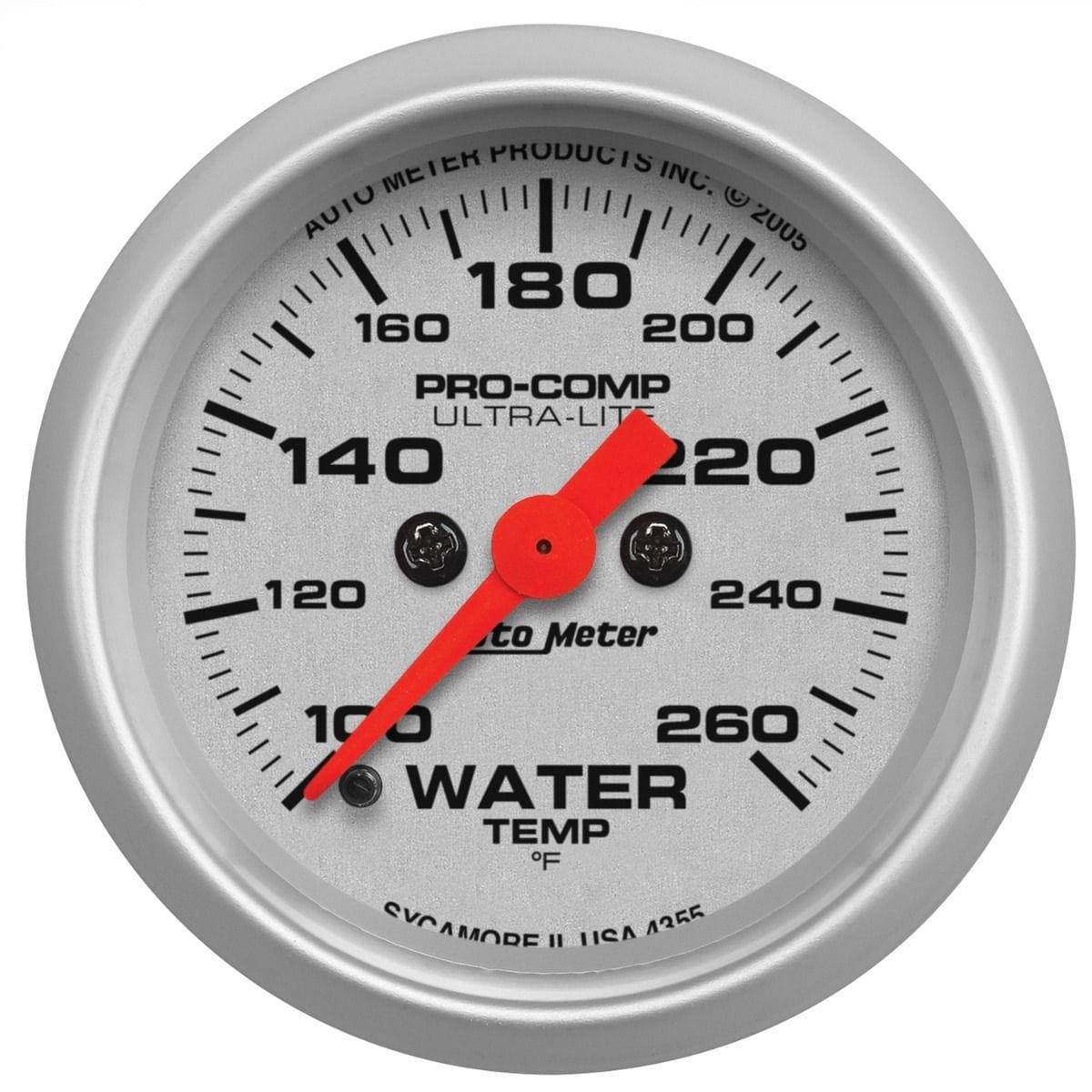 AUTOMETER 2-1/16", Full Sweep Electric,100-260°F Auto Meter Ultra-Lite Series Water Temperature Gauge AU4355 SR