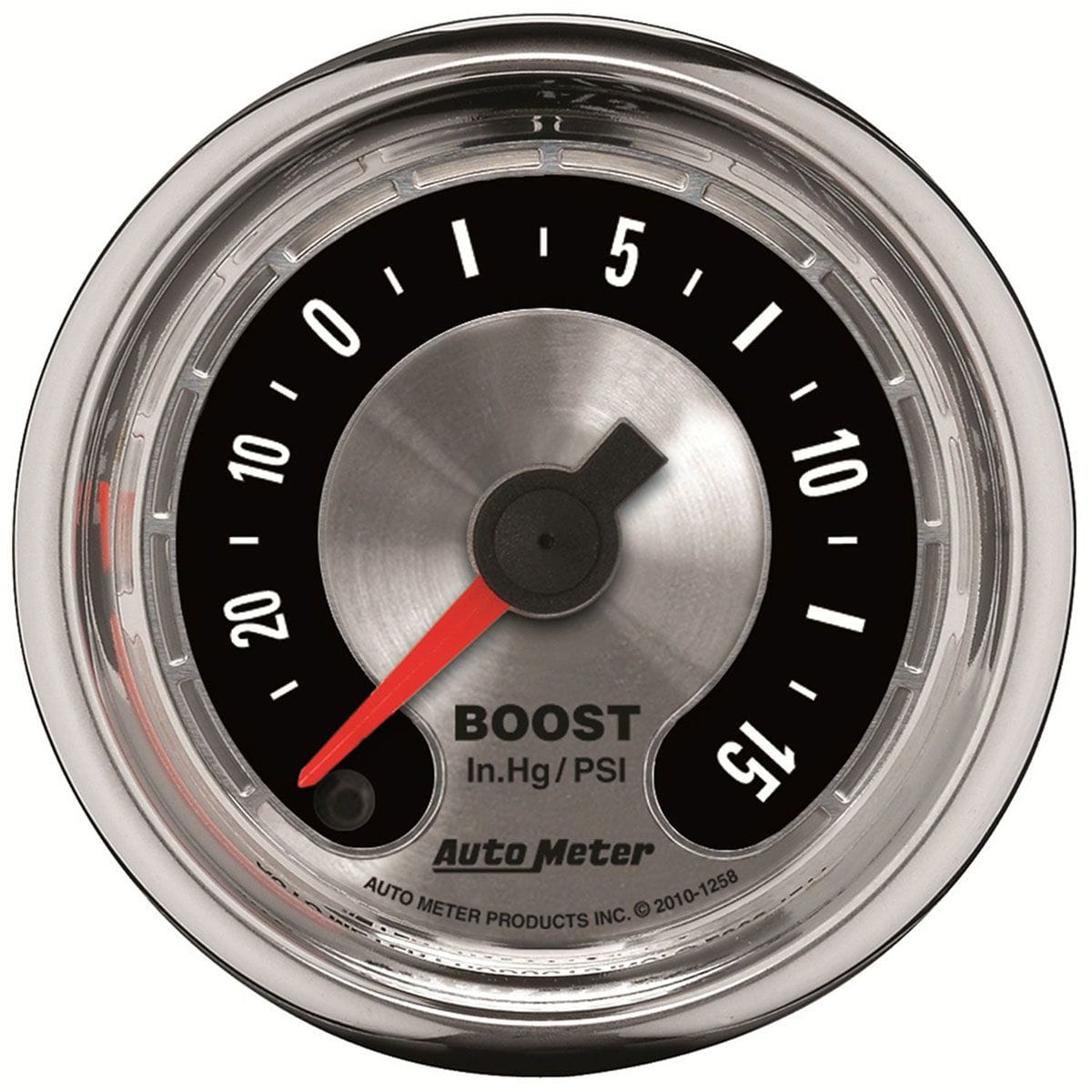 AUTOMETER 2-1/16", Full Sweep Electric, 30 In Hg./30 psi Auto Meter American Muscle Boost/Vacuum Gauge AU1258 SR