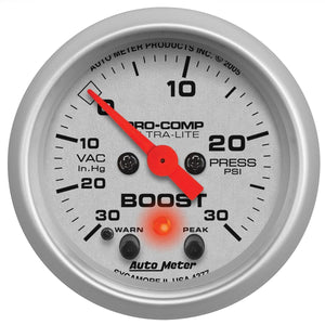 Auto Meter Ultra-Lite Series Boost/Vacuum Gauge AU4377