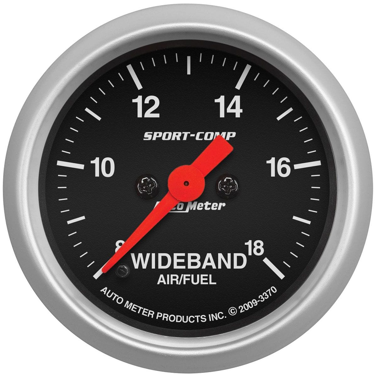 AUTOMETER 2-1/16", Full Sweep Electric, Range:8:1-18:1 AFR Auto Meter Sport-Comp Series Air/Fuel Ratio Wideband Gauge AU3370 SR