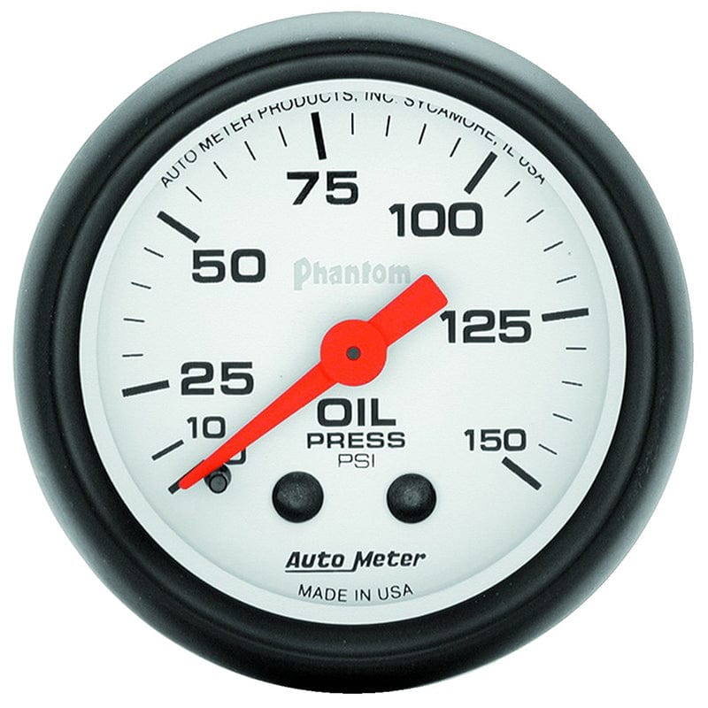 AUTOMETER 2-1/16", Full Sweep Mechanical, 0-150 psi Auto Meter Phantom Series Oil Pressure Gauge AU5723 SR