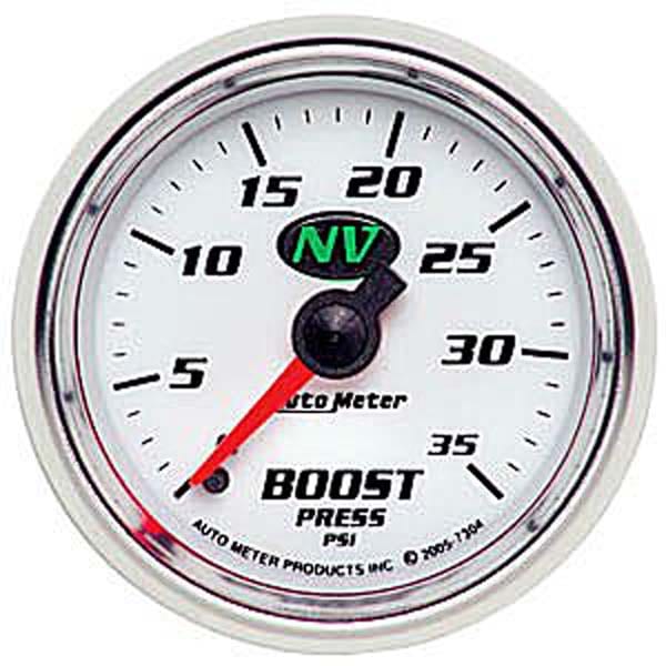 AUTOMETER 2-1/16", Full Sweep Mechanical, 0-35 psi Auto Meter NV Series Boost Gauge AU7304 SR