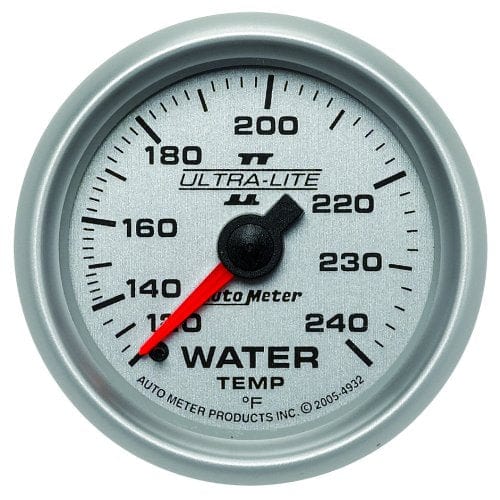 AUTOMETER 2-1/16", Full Sweep Mechanical, 120-240°F Auto Meter Ultra-Lite II Series Water Temperature Gauge AU4932 SR