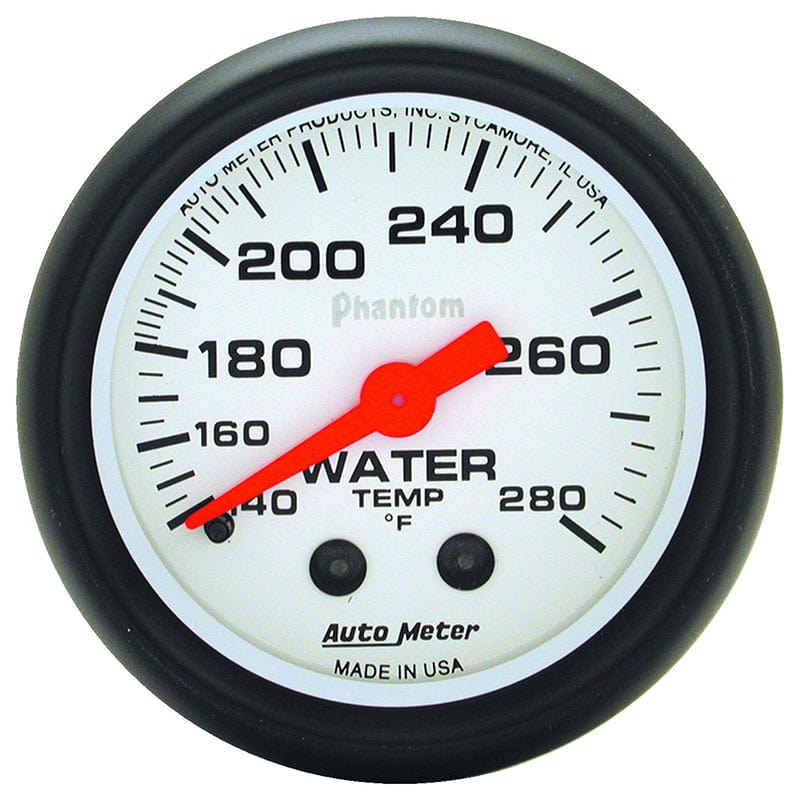 AUTOMETER 2-1/16", Full Sweep Mechanical, 140-280°F Auto Meter Phantom Series Water Temperature Gauge AU5731 SR