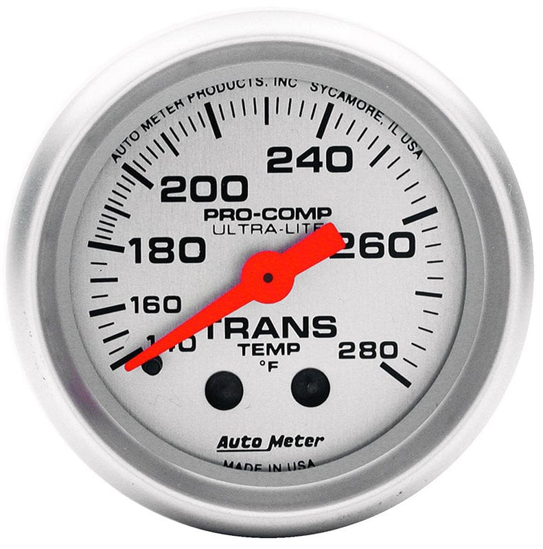 AUTOMETER 2-1/16", Full Sweep Mechanical, 140-280°F Auto Meter Ultra-Lite Series Transmission Temperature Gauge AU4351 SR