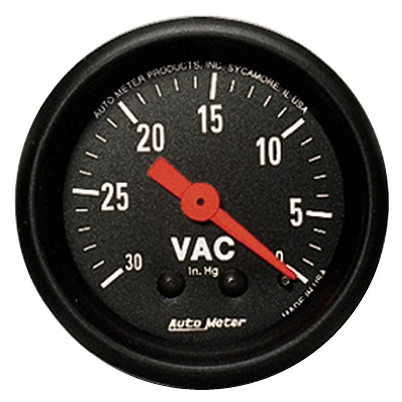 AUTOMETER 2-1/16", Full Sweep Mechanical, 30 In. Hg. Auto Meter Z-Series Vacuum Gauge AU2610 SR