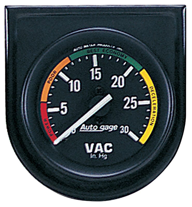 AUTOMETER 2-1/16", Full Sweep Mechanical, Individual Console, 30 In. Hg. Auto Meter Auto gage Series Vacuum Gauge AU2337 SR