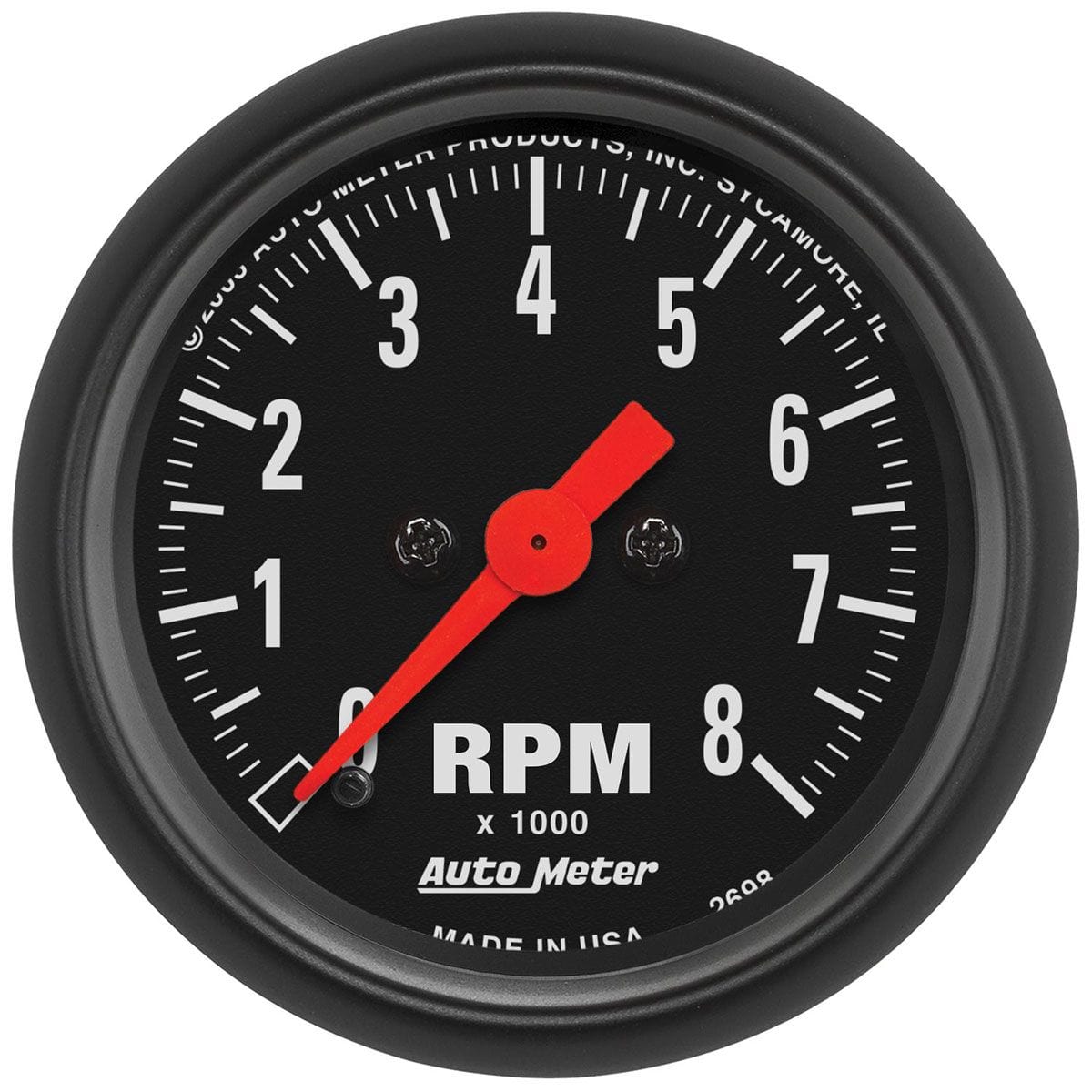 AUTOMETER 2-1/16", In-Dash, 0-8,000 rpm Auto Meter Z-Series Tachometer AU2698 SR