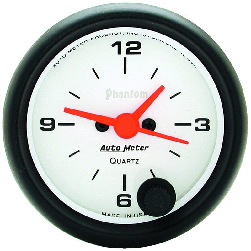 AUTOMETER 2-1/16", Quartz Movement with Second Hand Auto Meter Phantom Series Clock AU5785 SR
