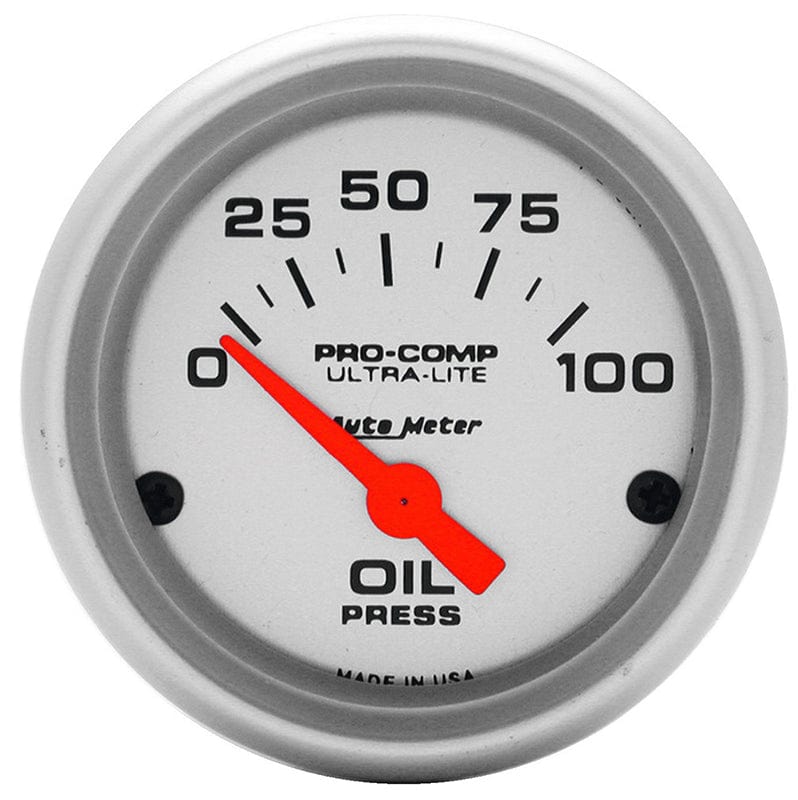 AUTOMETER 2-1/16", Short Sweep Electric, 0-100 psi Auto Meter Ultra-Lite Series Oil Pressure Gauge AU4327 SR
