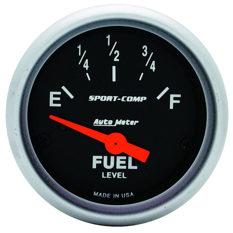 AUTOMETER 2-1/16", Short Sweep Electric, 0 ohms Empty/30 ohms Full Auto Meter Sport-Comp Series Fuel Level Gauge AU3317 SR