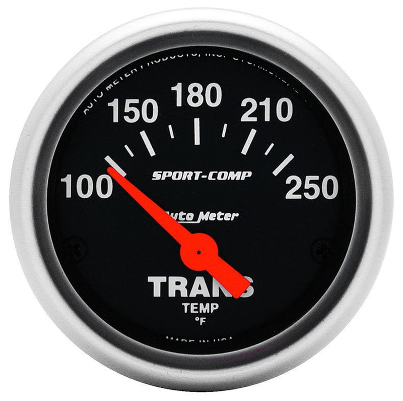 AUTOMETER 2-1/16", Short Sweep Electric, 100-250°F Auto Meter Sport-Comp Series Transmission Temperature Gauge AU3357 SR