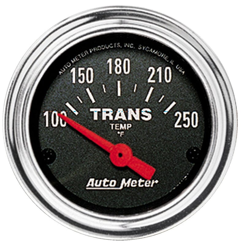 AUTOMETER 2-1/16", Short Sweep Electric, 100-250°F Auto Meter Traditional Chrome Series Transmission Temperature Gauge AU2552 SR