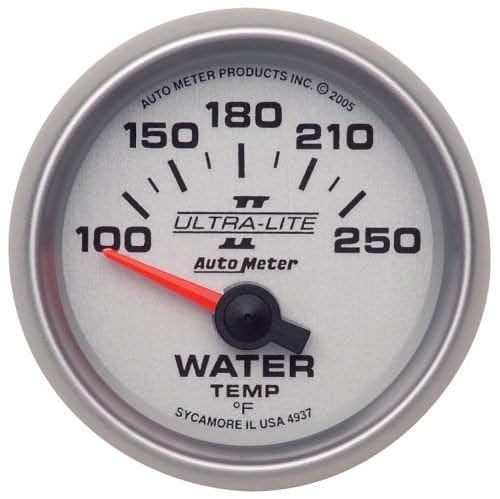 AUTOMETER 2-1/16", Short Sweep Electric, 100-250°F Auto Meter Ultra-Lite II Series Water Temperature Gauge AU4937 SR