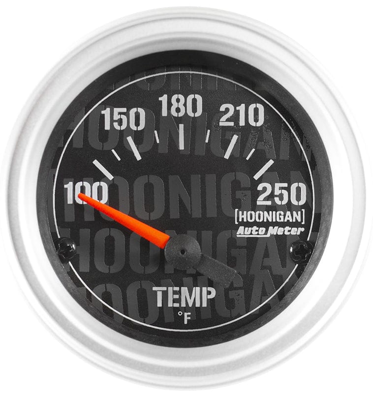 AUTOMETER 2-1/16", Short Sweep Electric, 100-250Â°F Auto Meter Hoonigan Series Water Temperature Gauge AU4337-09000 SR