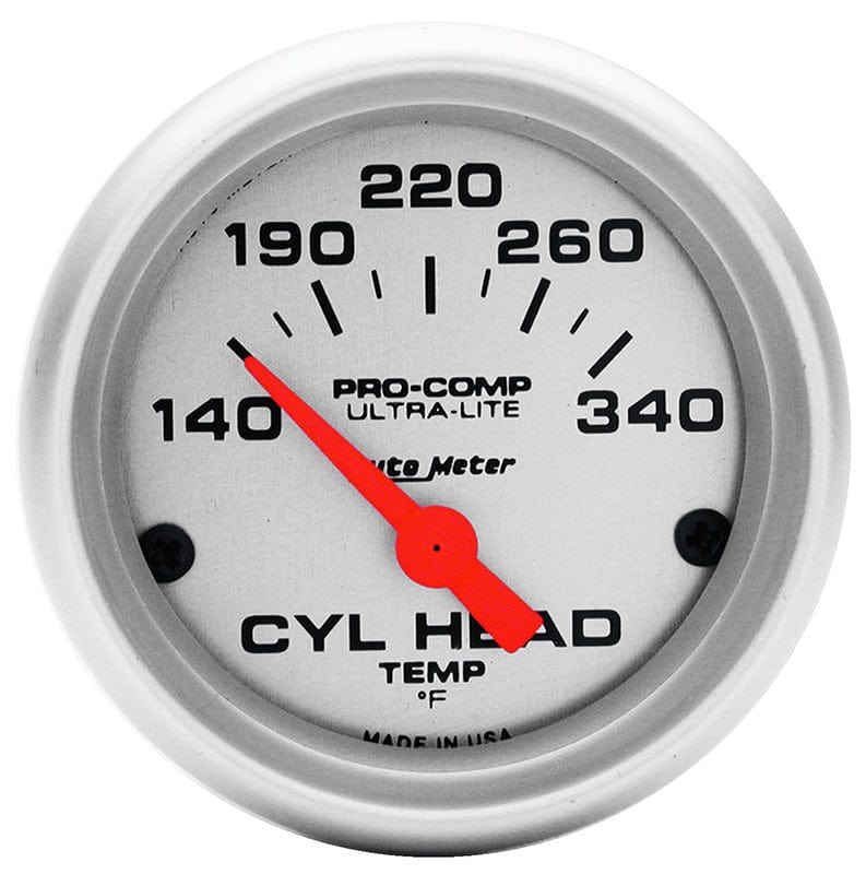 AUTOMETER 2-1/16", Short Sweep Electric, 140-340°F Auto Meter Ultra-Lite Series Cylinder Head Temperature Gauge AU4336 SR