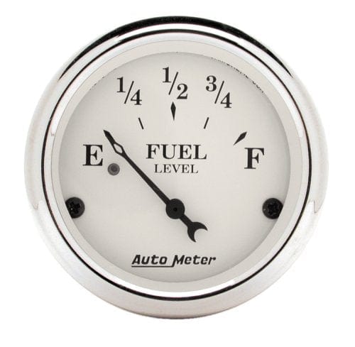 AUTOMETER 2-1/16", Short Sweep Electric, 240 ohms Empty/33 ohms Full Auto Meter Old Tyme White Series Fuel Level Gauge AU1606 SR