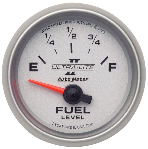 AUTOMETER 2-1/16", Short Sweep Electric, 240 ohms Empty/33 ohms Full Auto Meter Ultra-Lite II Series Fuel Level Gauge AU4916 SR