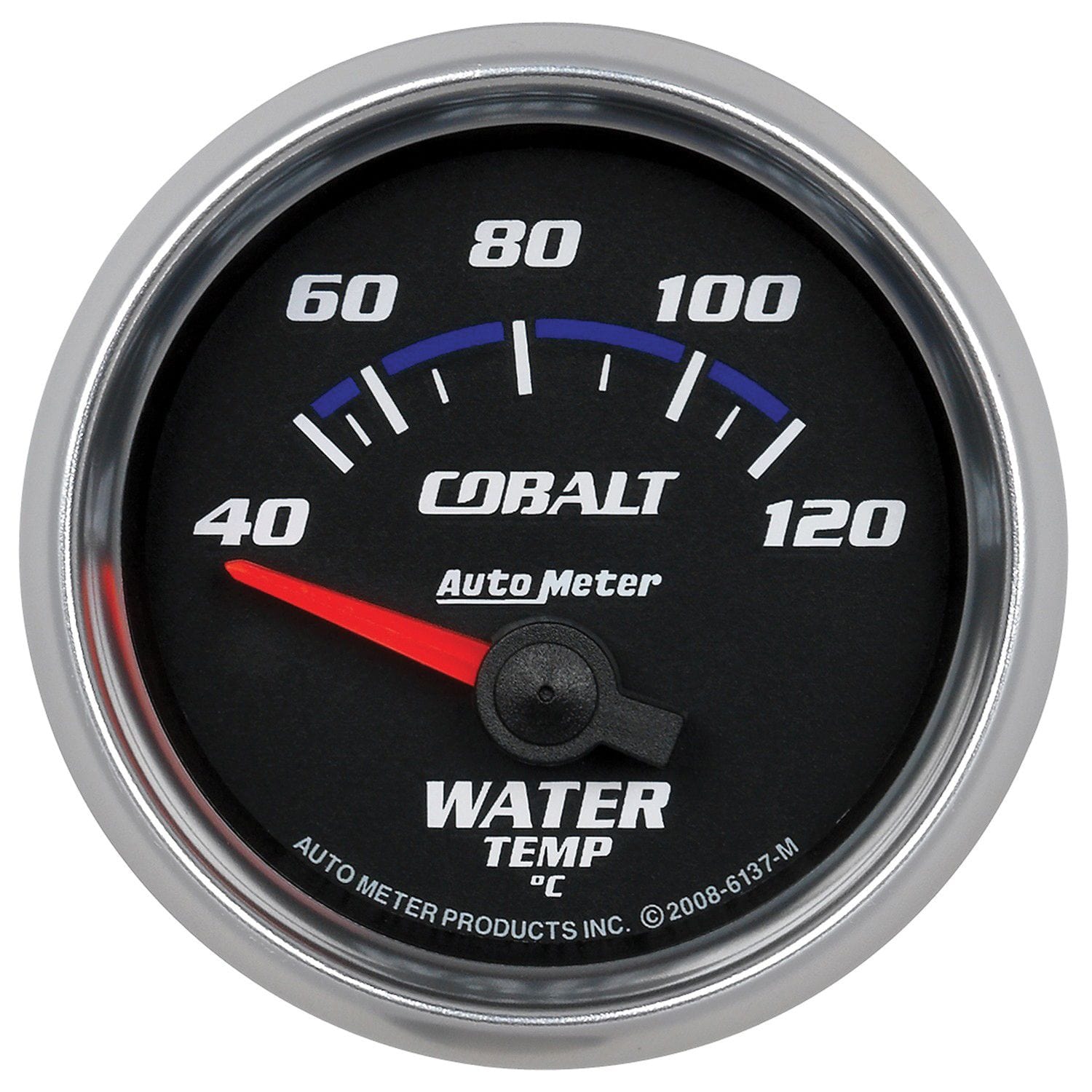 AUTOMETER 2-1/16", Short Sweep Electric, 40-120°C Auto Meter Cobalt Series Water Temperature Gauge AU6137-M SR