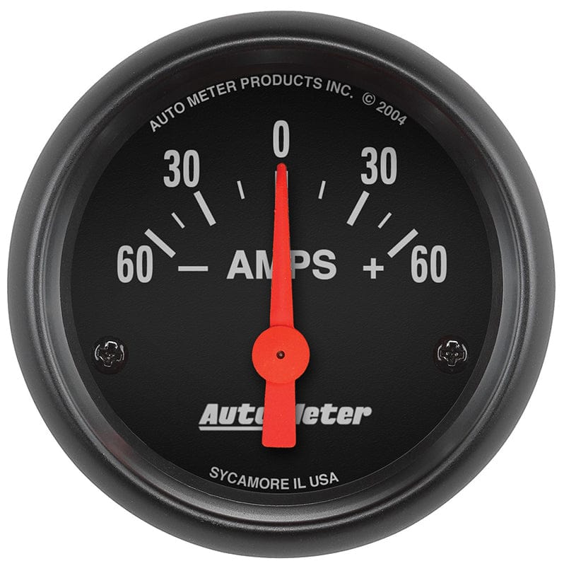 AUTOMETER 2-1/16", Short Sweep Electric, 60-0-60 amps Auto Meter Z-Series Ammeter Gauge AU2644 SR