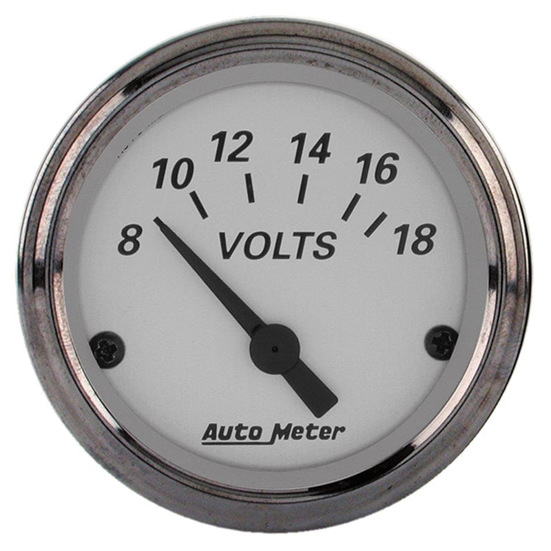 AUTOMETER 2-1/16", Short Sweep Electric, 8-18 volts Auto Meter American Platinum Series Voltmeter AU1992 SR
