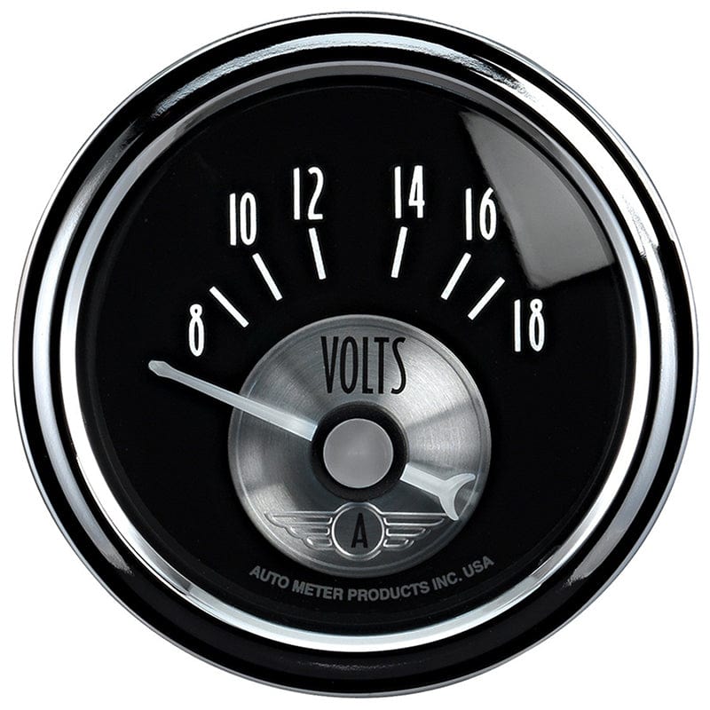 AUTOMETER 2-1/16", Short Sweep Electric, 8-18 volts Auto Meter Black Diamond Voltmeter Gauge AU2093 SR