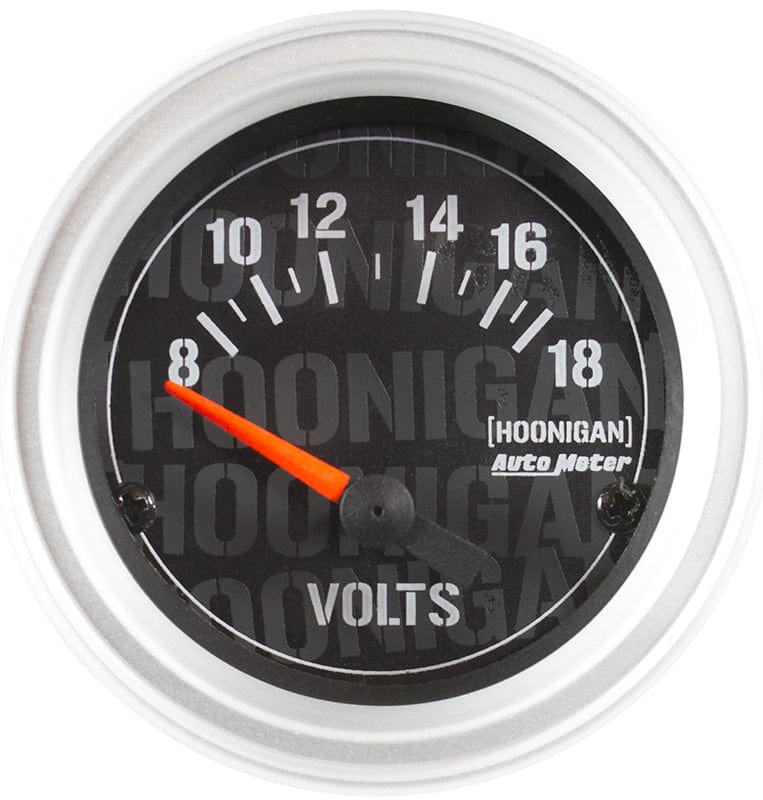 AUTOMETER 2-1/16", Short Sweep Electric, 8-18 volts Auto Meter Hoonigan Series Oil Voltmeter Gauge AU4391-09000 SR