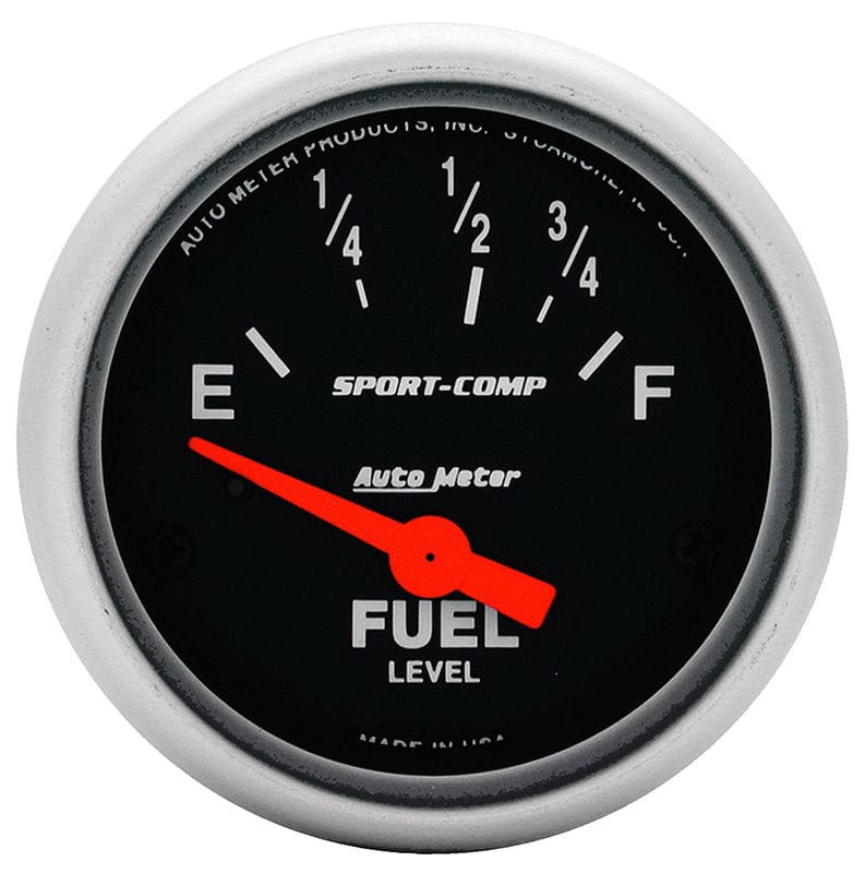AUTOMETER 2-1/16", Short Sweep Electric, Ford, 73 ohms Empty/8-12 ohms Full Auto Meter Sport-Comp Series Fuel Level Gauge AU3315 SR