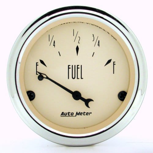 AUTOMETER 2-1/16", Short Sweep Electric, GM, 0 ohms Empty/90 ohms Full Auto Meter Antique Beige Series Fuel Level Gauge AU1815 SR