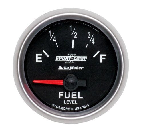 AUTOMETER 2-1/16", Short Sweep Electric, GM, 0 ohms Empty/90 ohms Full Auto Meter Sport-Comp II Fuel Level Gauge AU3613 SR