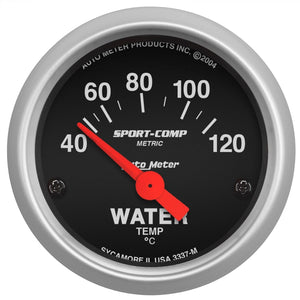 Auto Meter Sport-Comp Series Water Temperature Gauge AU3337-M