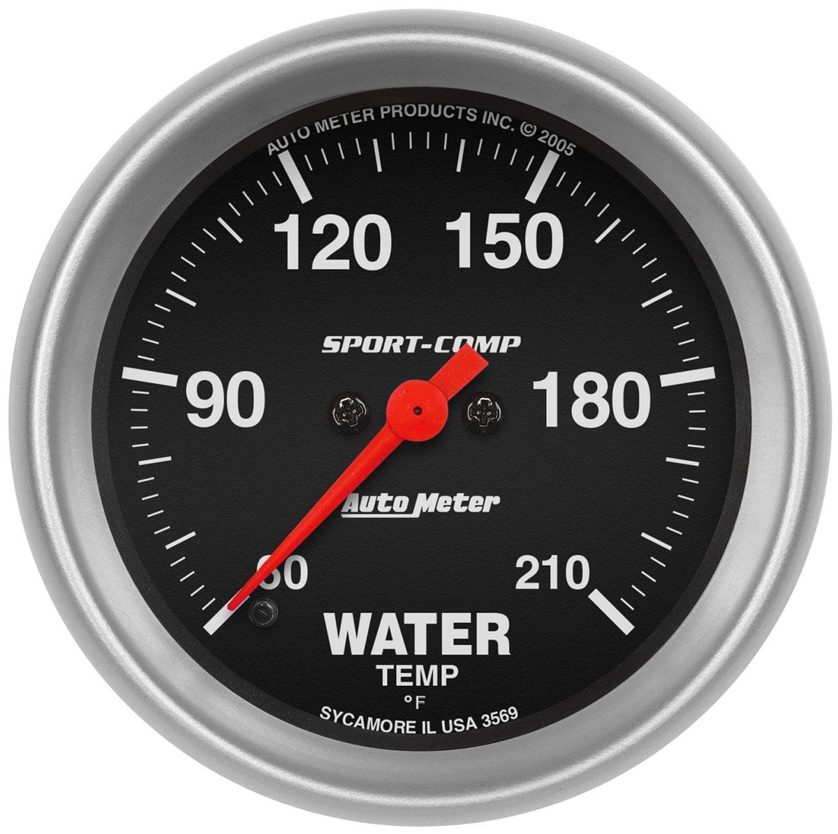 AUTOMETER 2-5/8", Full Sweep Electric, Low Temp, 60-210°F Auto Meter Sport-Comp Series Water Temperature Gauge AU3569 SR