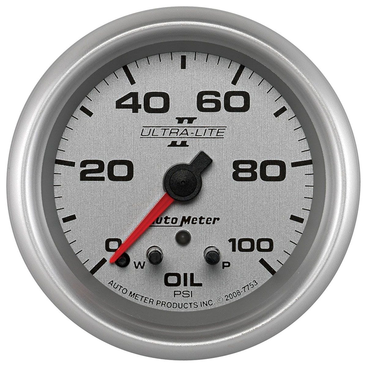 AUTOMETER 2-5/8", Full Sweep Electric, Peak Memory and Warning, 0-100 psi Auto Meter Ultra-Lite II Series Oil Pressure Gauge AU7753 SR