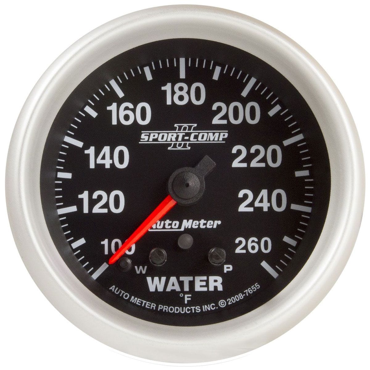 AUTOMETER 2-5/8", Full Sweep Electric, Peak Memory and Warning, 100-260°F Auto Meter Sport-Comp II Water Temperature Gauge AU7655 SR