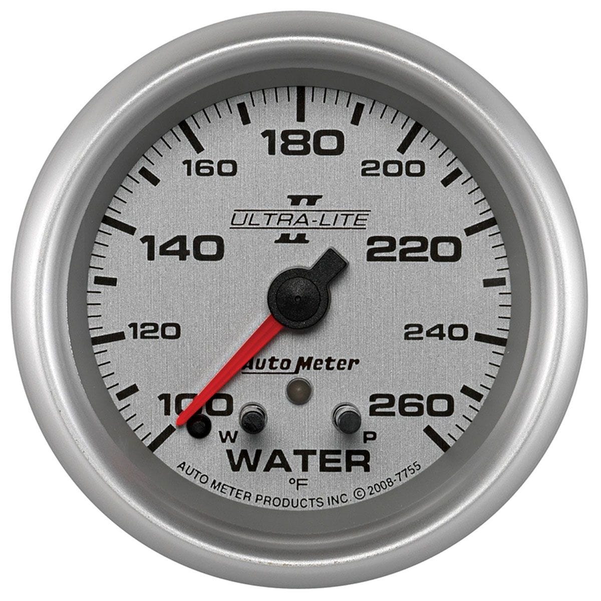 AUTOMETER 2-5/8", Full Sweep Electric, Peak Memory and Warning, 100-260°F Auto Meter Ultra-Lite II Series Water Temperature Gauge AU7755 SR