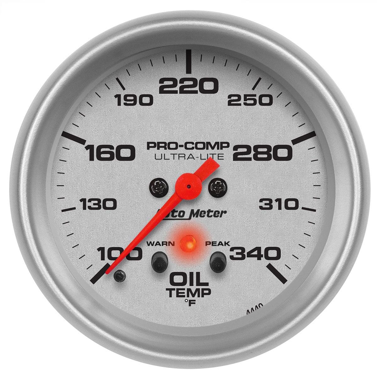AUTOMETER 2-5/8", Full Sweep Electric, Peak Memory and Warning, 100-340°F Auto Meter Ultra-Lite Series Oil Temperature Gauge AU4440 SR
