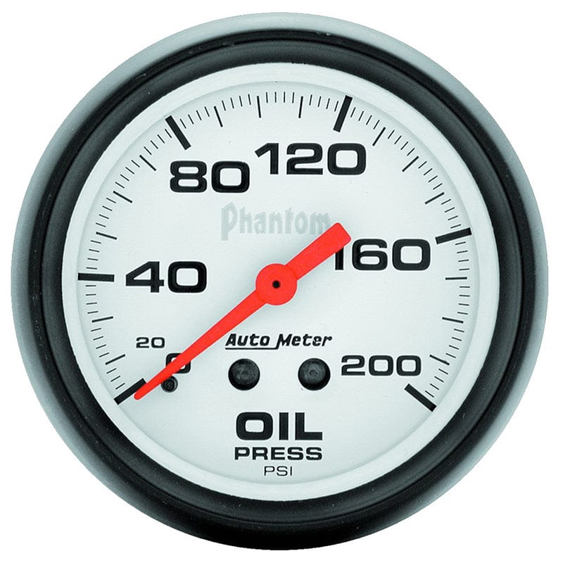 AUTOMETER 2-5/8", Full Sweep Mechanical, 0-200 psi Auto Meter Phantom Series Oil Pressure Gauge AU5822 SR