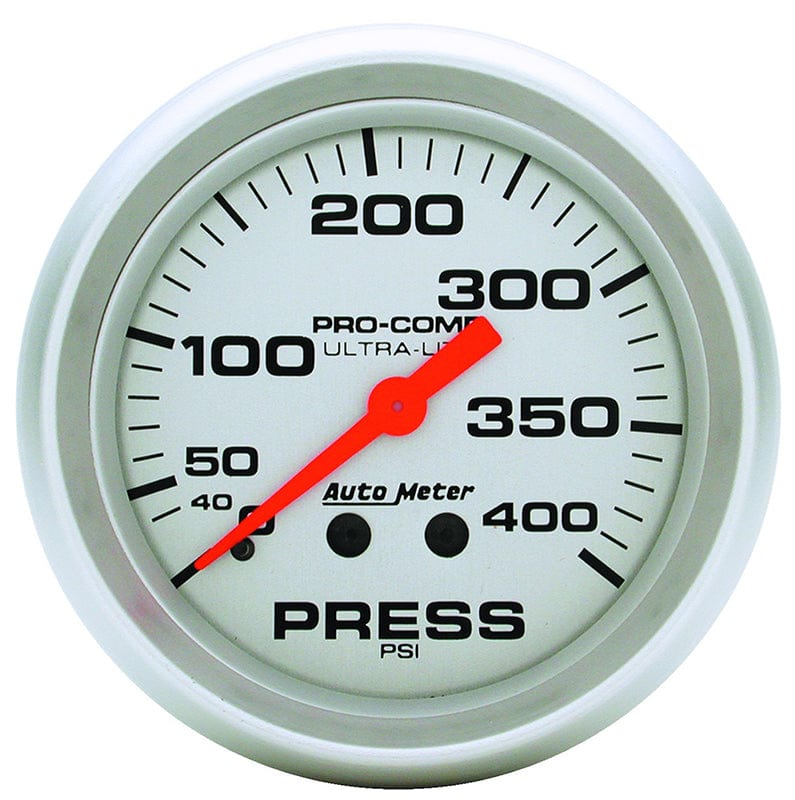 AUTOMETER 2-5/8", Full Sweep Mechanical, 0-400 psi Auto Meter Ultra-Lite Series Pressure Gauge AU4424 SR