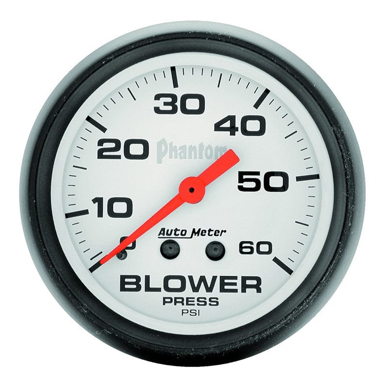 AUTOMETER 2-5/8", Full Sweep Mechanical, 0-60 psi Auto Meter Phantom Series Blower Pressure Gauge AU5802 SR