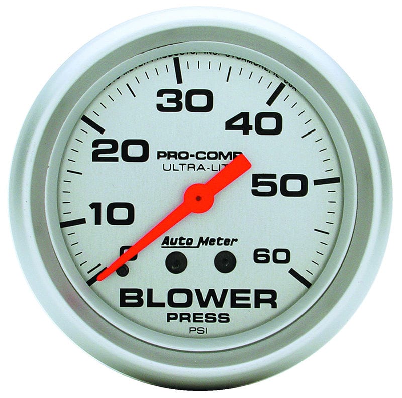 AUTOMETER 2-5/8", Full Sweep Mechanical, 0-60 psi Auto Meter Ultra-Lite Series Blower Pressure Gauge AU4402 SR