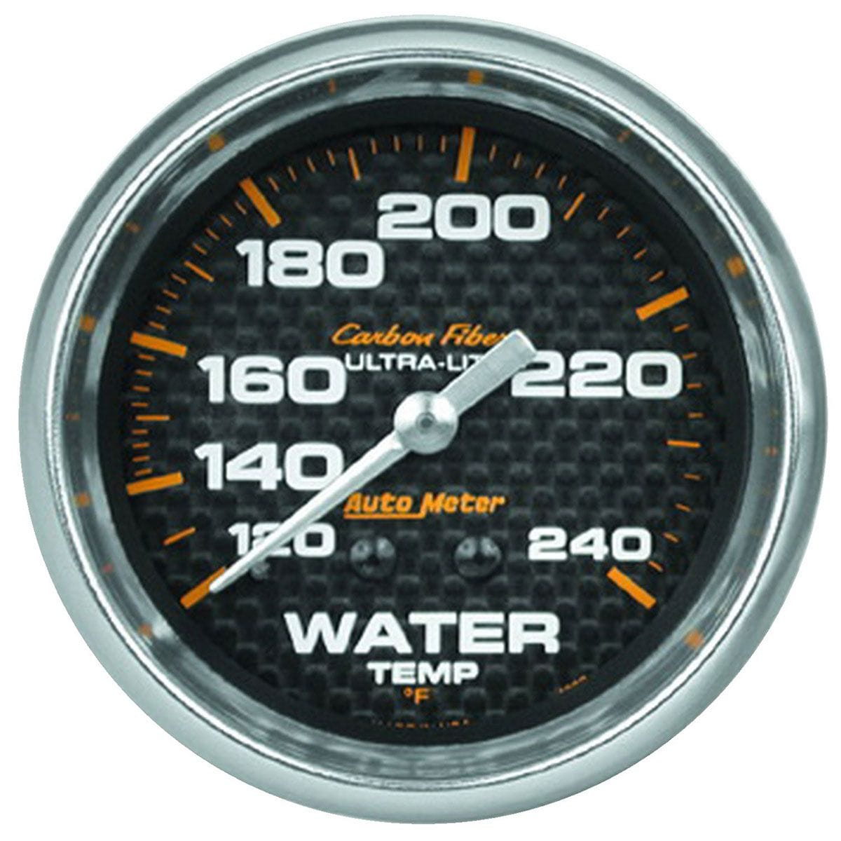 AUTOMETER 2-5/8", Full Sweep Mechanical, 120-240°F Auto Meter Carbon Fiber Series Water Temperature Gauge AU4832 SR