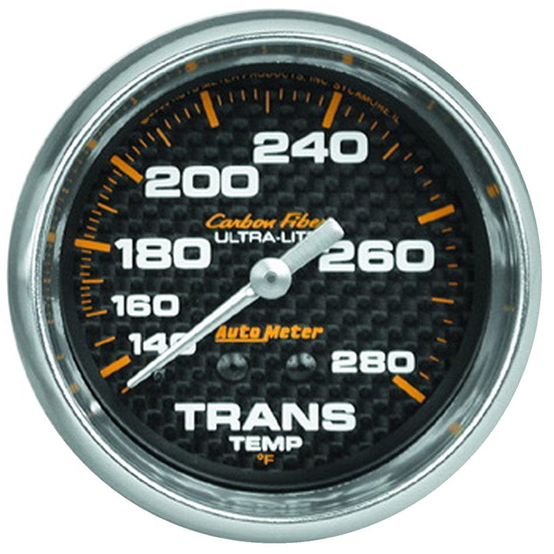 AUTOMETER 2-5/8", Full Sweep Mechanical, 140-280°F Auto Meter Carbon Fiber Series Transmission Temperature Gauge AU4851 SR